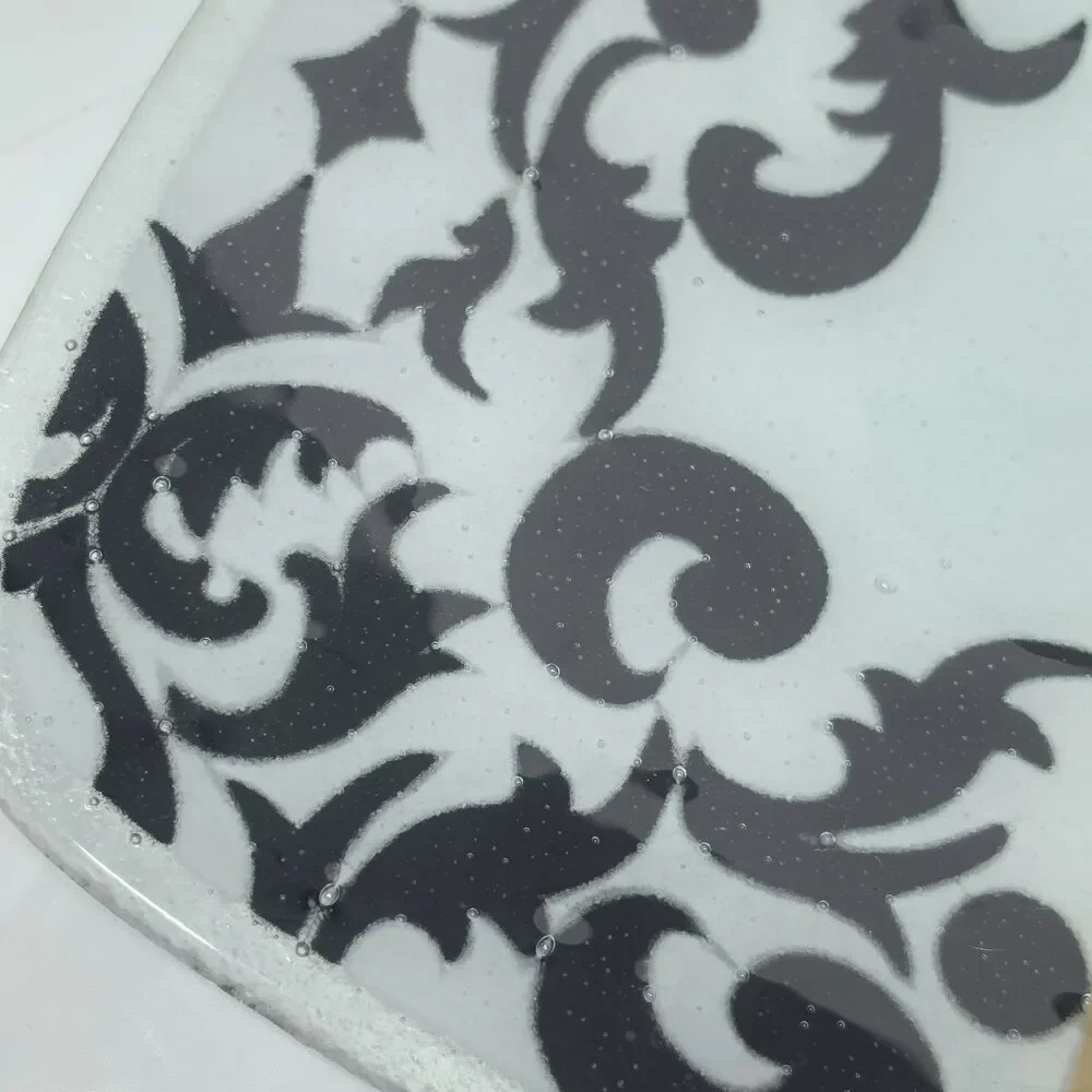 Peggy Karr Brocade Fused Art Glass Square Plate 11